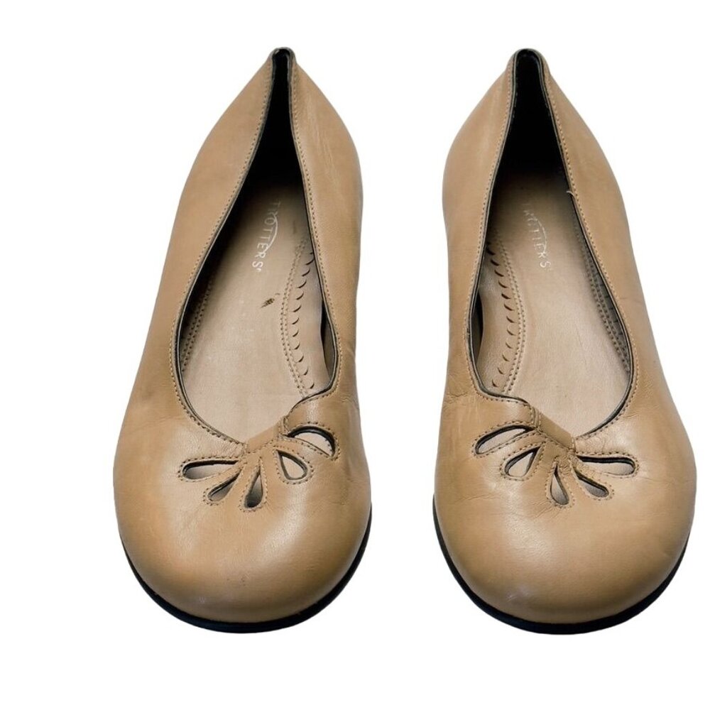 TROTTERS Women’s Shoes Tan Leather Dress Flats Size 8M - Picture 2 of 16